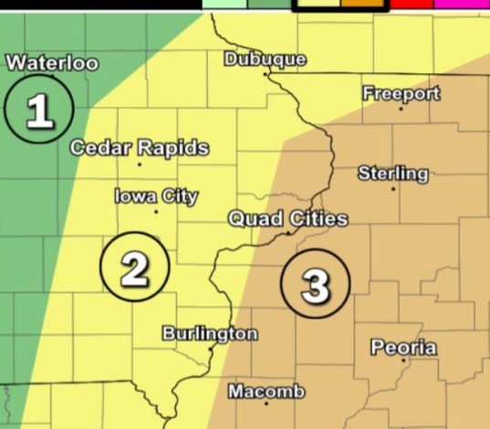 Wednesday Severe Weather Threat/Image Courtesy: NWS Quad Cities